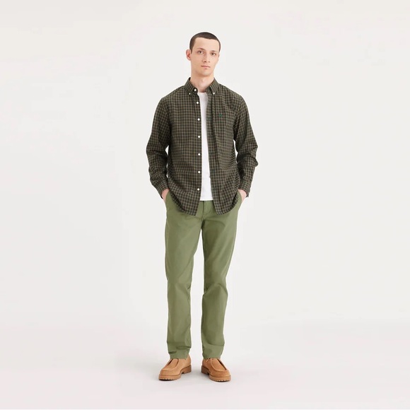 DOCKERS Chino Slim Fit 360 FLEX Khaki Army Green 5 Pkts Zip NWT 36x32 - Picture 8 of 8